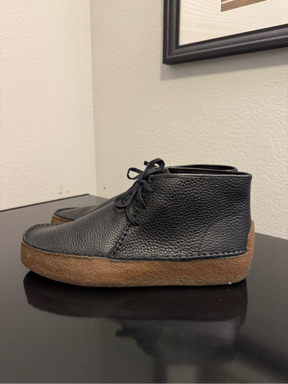 Clarks Wallabee Ridge Boot Black Leather